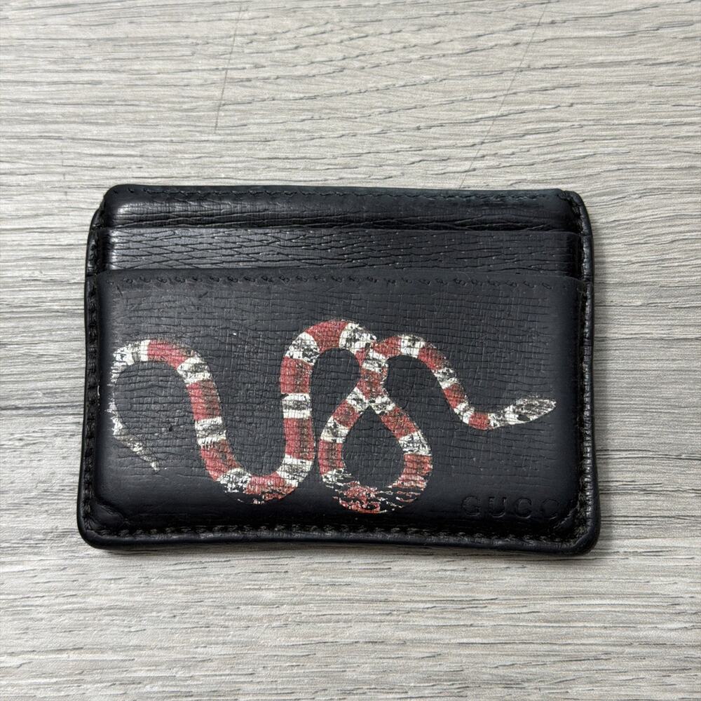 GUCCI - Card Holder Wallet - Snake Print Leather